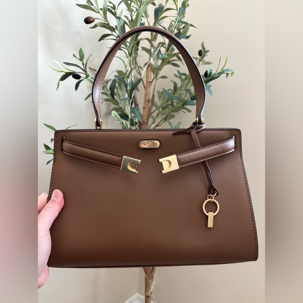 Tory Burch Lee Radziwill Satchel in Coffeeberry